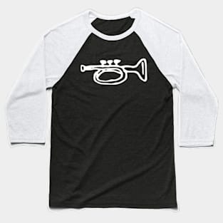 Trumpet Doodle White Baseball T-Shirt